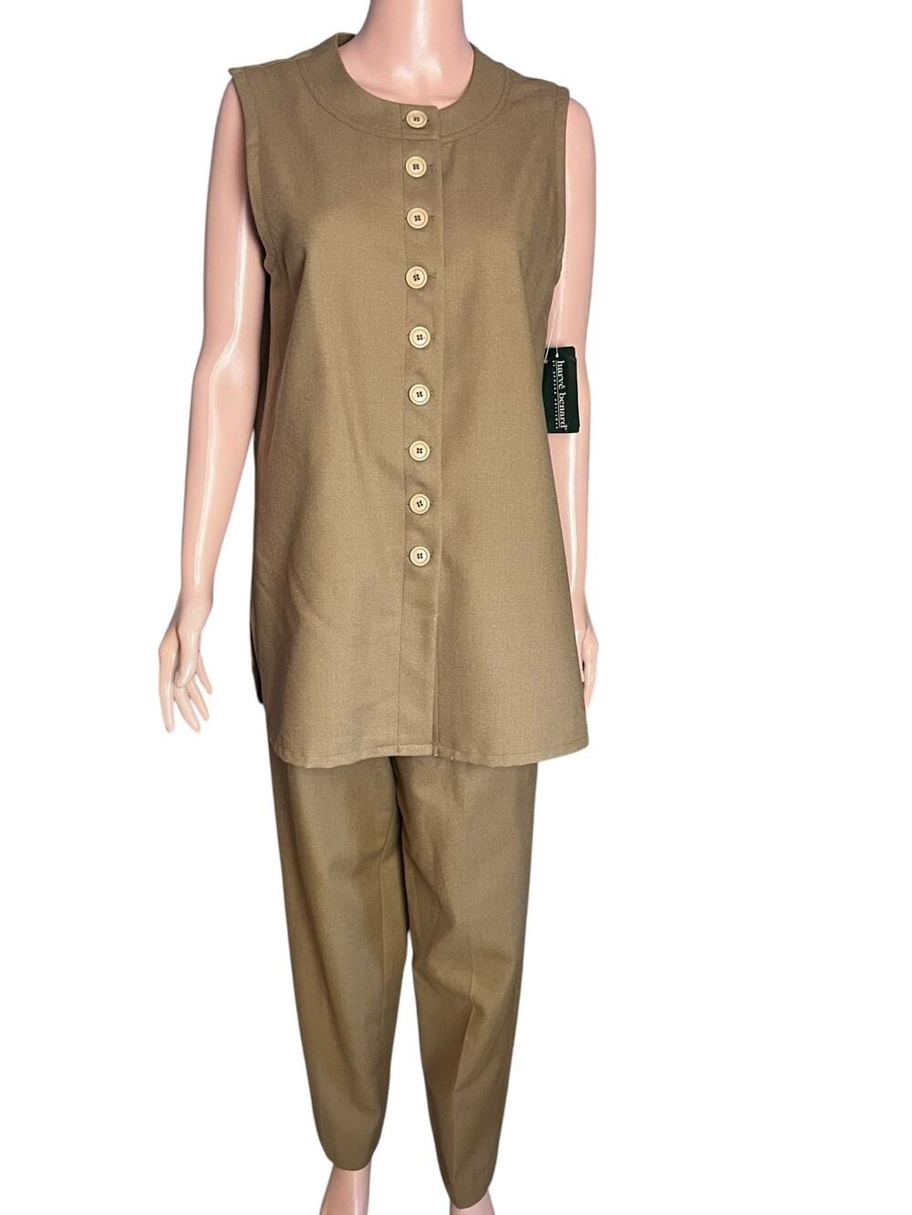 Harve Benard Wool Pants Suit NWT 8 Sleeveless Career Wear Layering